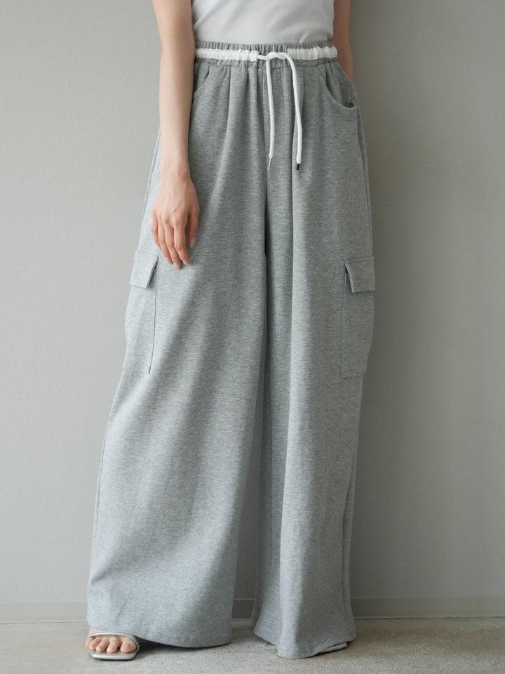 [予約]ウエストラインサイドポケットスウェットパンツ/グレー