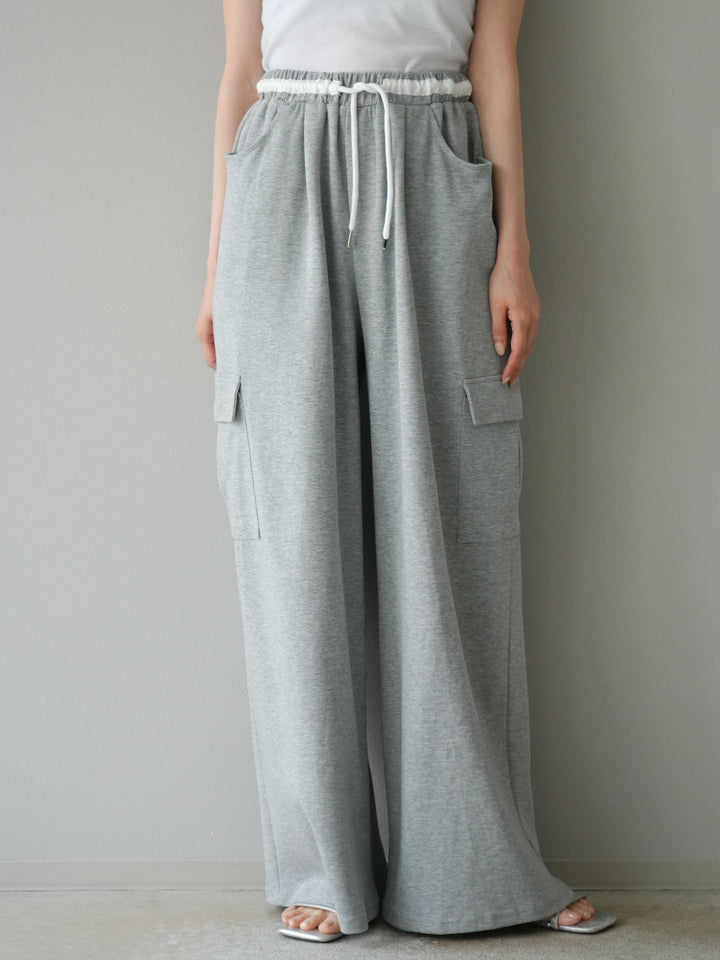 [予約]ウエストラインサイドポケットスウェットパンツ/グレー