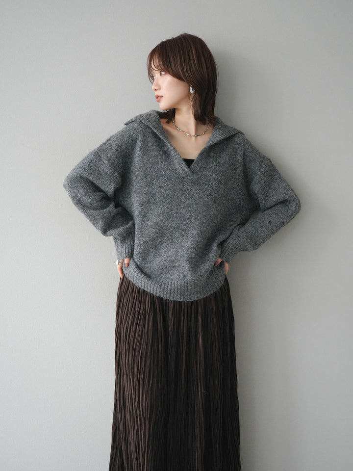 [SET]スキッパーニットプルオーバー+選べるアクセセット(2set)