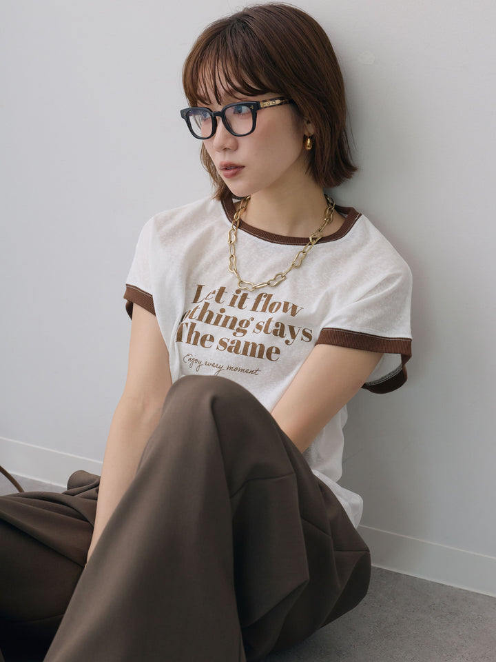 [SET]シアースラブバイカラーフレンチTEE+選べるアクセセット(2set)