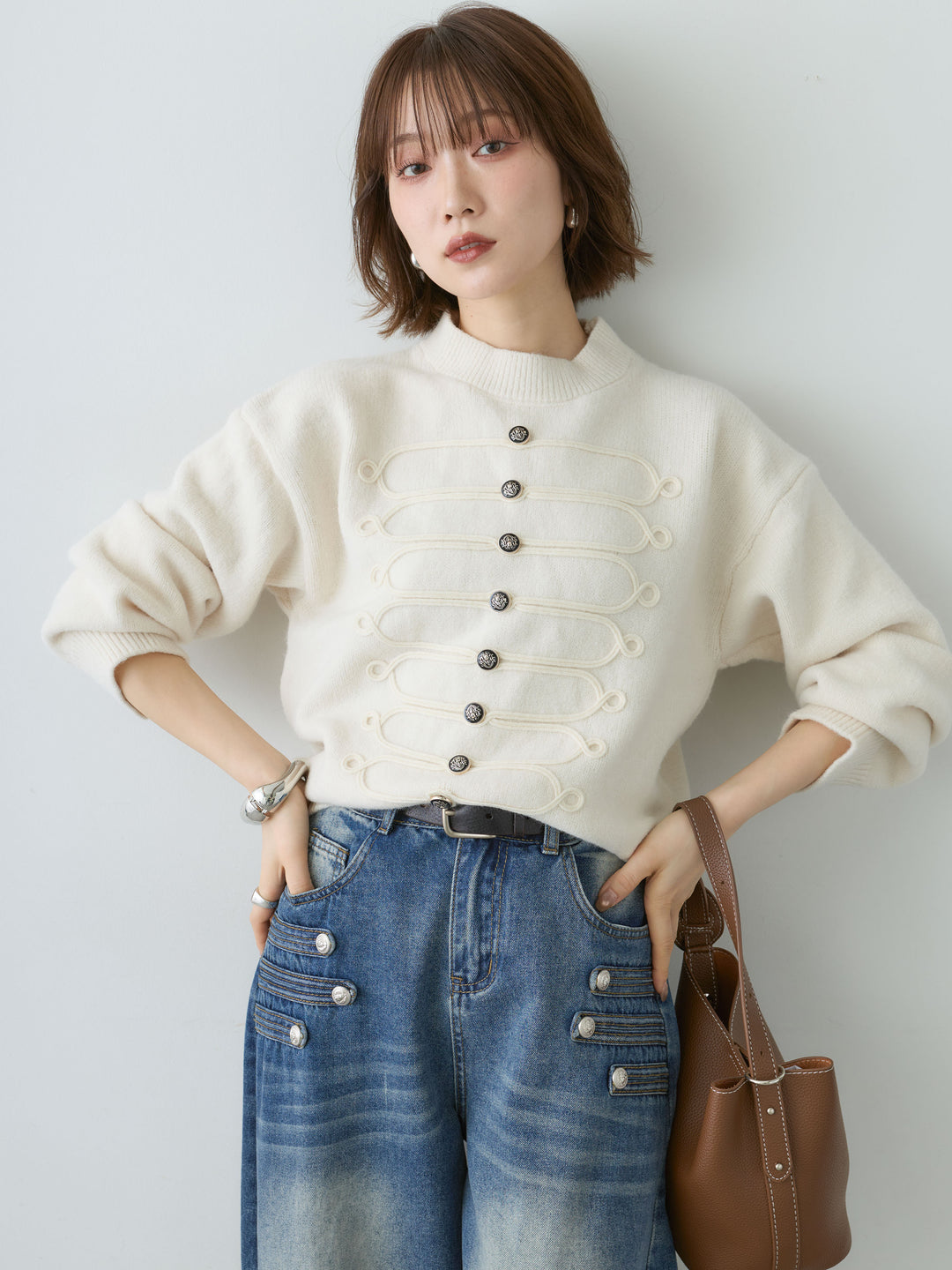 [SET]ナポレオンニットプルオーバー+選べるアクセセット(2set)