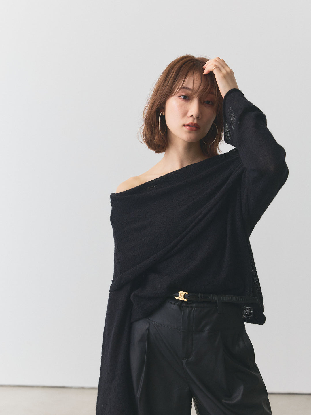 【Allure】[SET]オフショルシアーニットプルオーバー+オフショルシアーニットプルオーバー(2set)