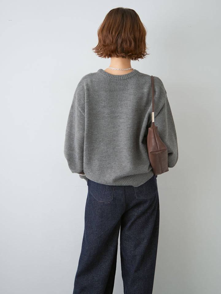[SET]アルパカタッチ刺繍レースロゴニットプルオーバー+アルパカタッチ刺繍レースロゴニットプルオーバー(2set)
