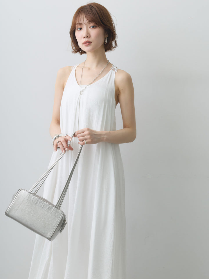 [SET]バックレースレイヤードノースリワンピース+選べるアクセセット(2set)