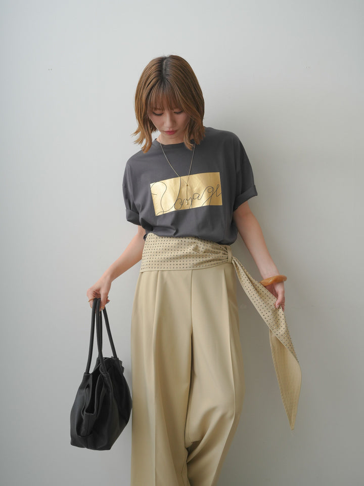 [予約]箔プリントボックスTEE/charcoal