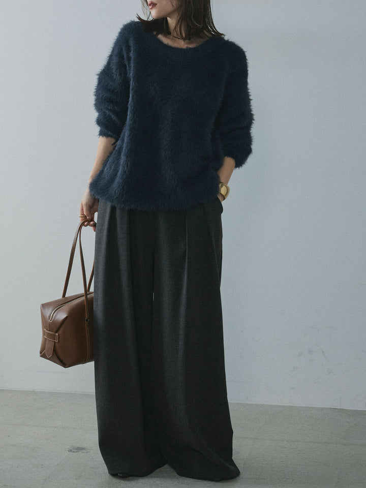 [予約]スカーフ付ワイドパンツ/black