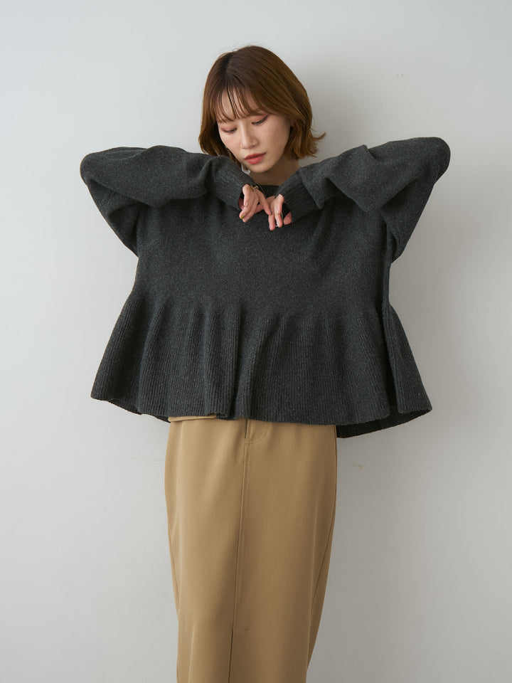 [SET]ペプラムニットプルオーバー+選べるアクセセット(2set)