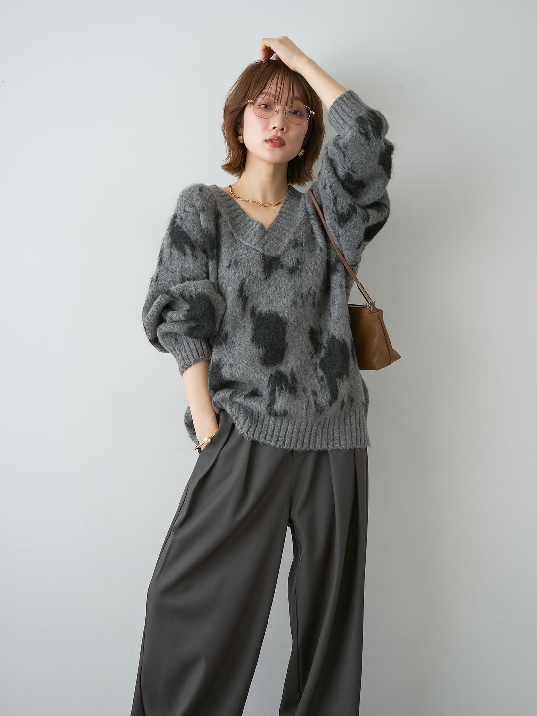 [SET]ダルメシアンオーバーニットプルオーバー+選べるアクセセット(2set)