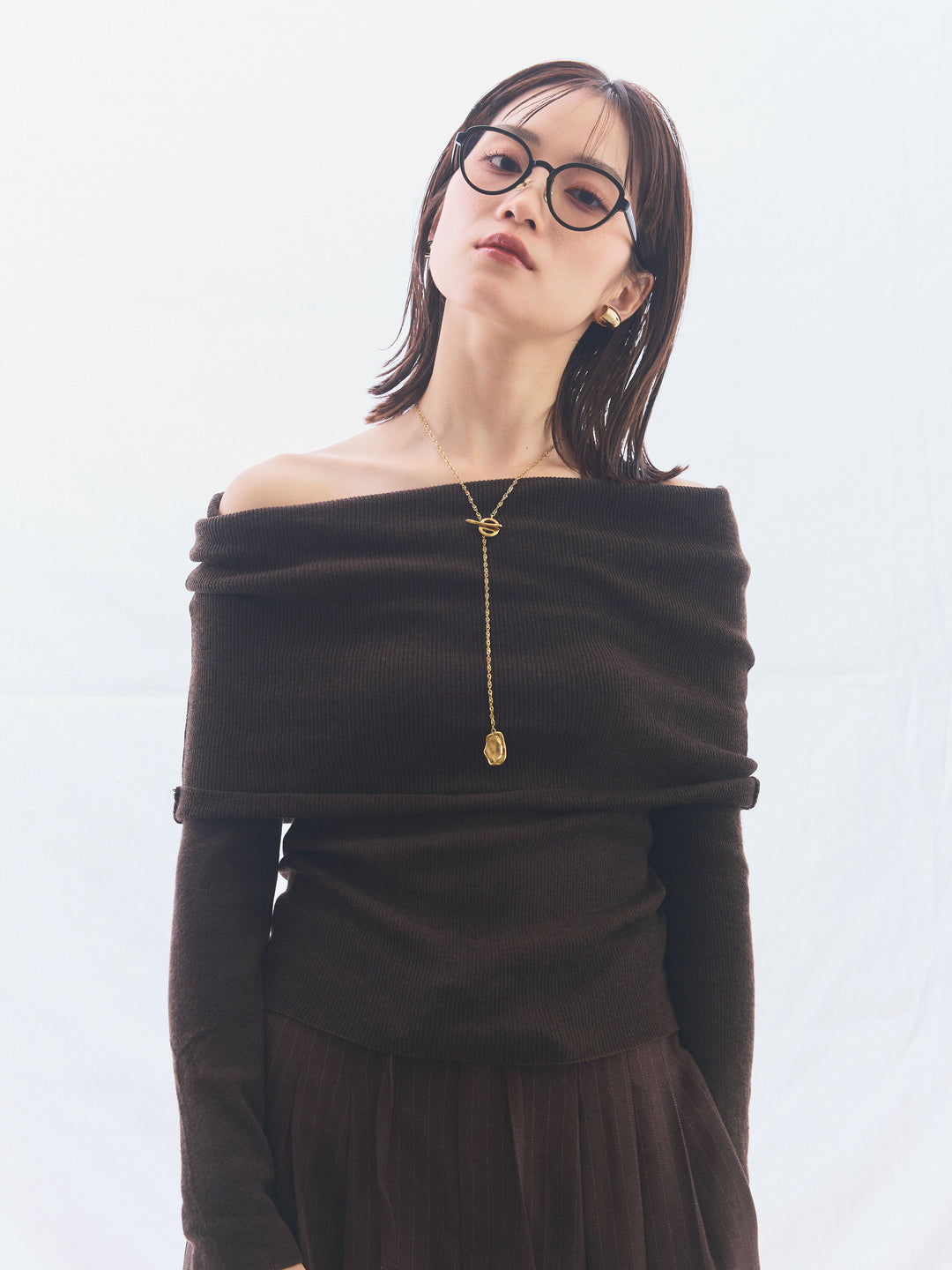 【Allure】[SET]オフショルニットトップス+オフショルニットトップス(2set)