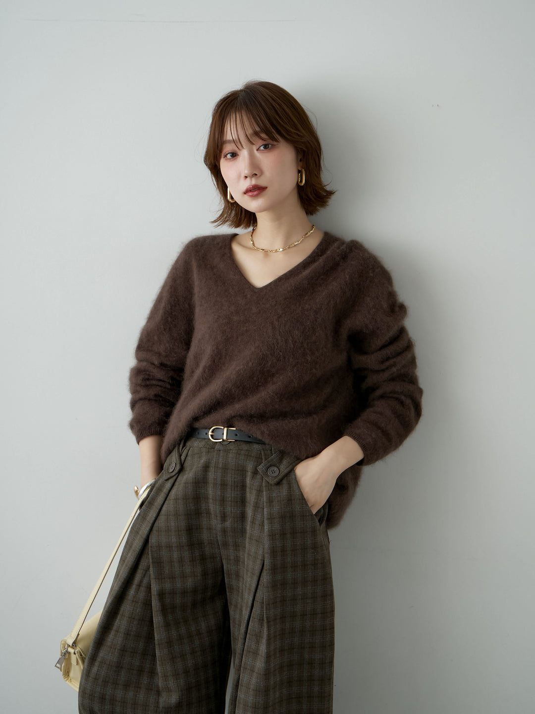 [SET]カシミア混フェザータッチVネックニットトップス+カシミア混フェザータッチVネックニットトップス(2set)