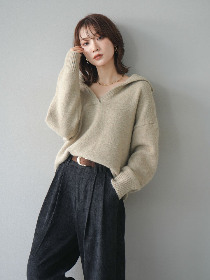 [SET]スキッパーニットプルオーバー+選べるアクセセット(2set)