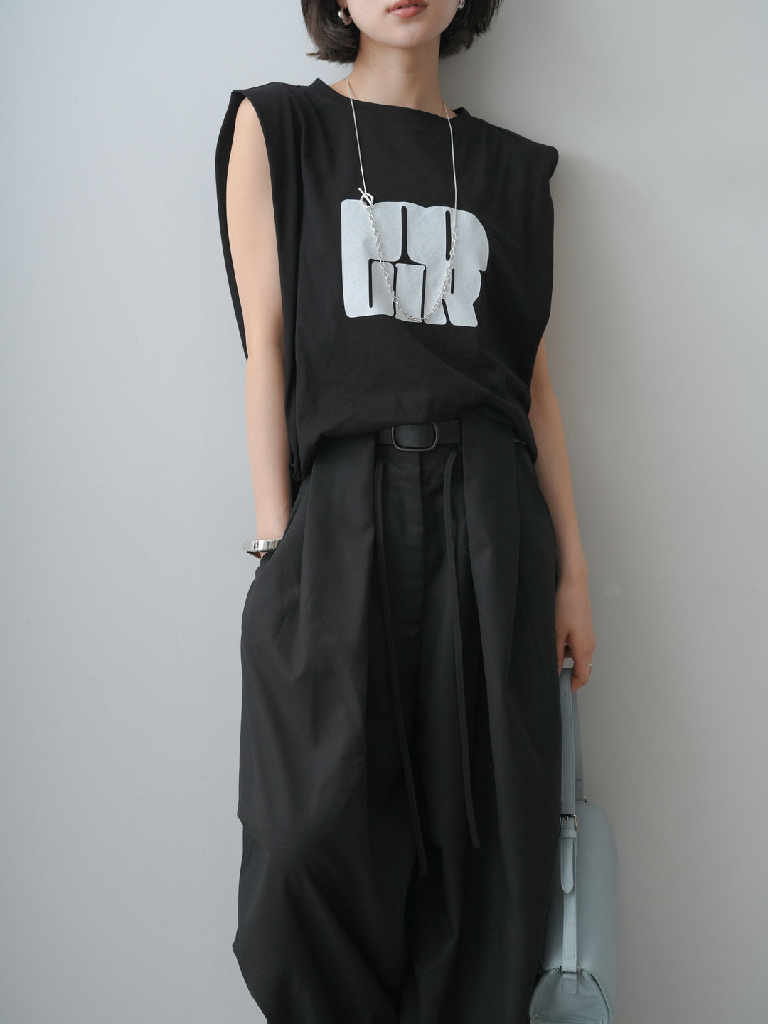 [SET]ヴィンテージロゴドロストTEE+ショルダータックノースリーブオーバーTEE(2set)