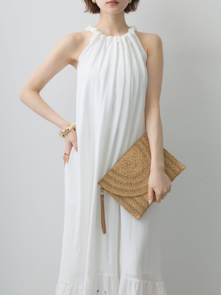 [予約]スカラップヘムカットワークレースキャミワンピース/white