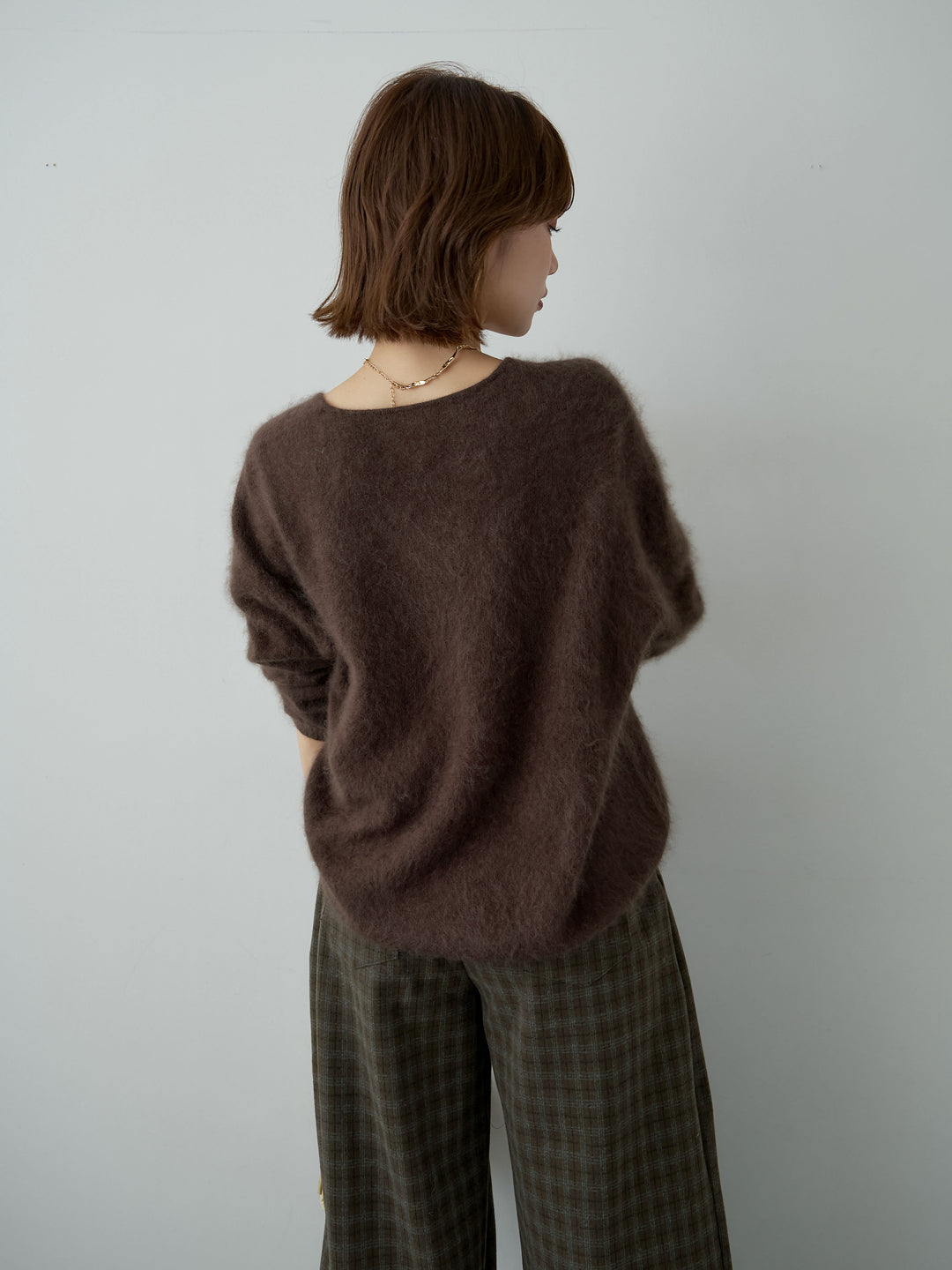 [SET]カシミア混フェザータッチVネックニットトップス+選べるアクセセット(2set)