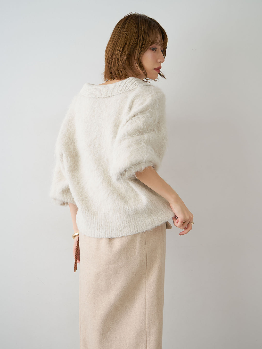 [SET]ヘンリーシャギーニットトップス+ヘンリーシャギーニットトップス(2set)