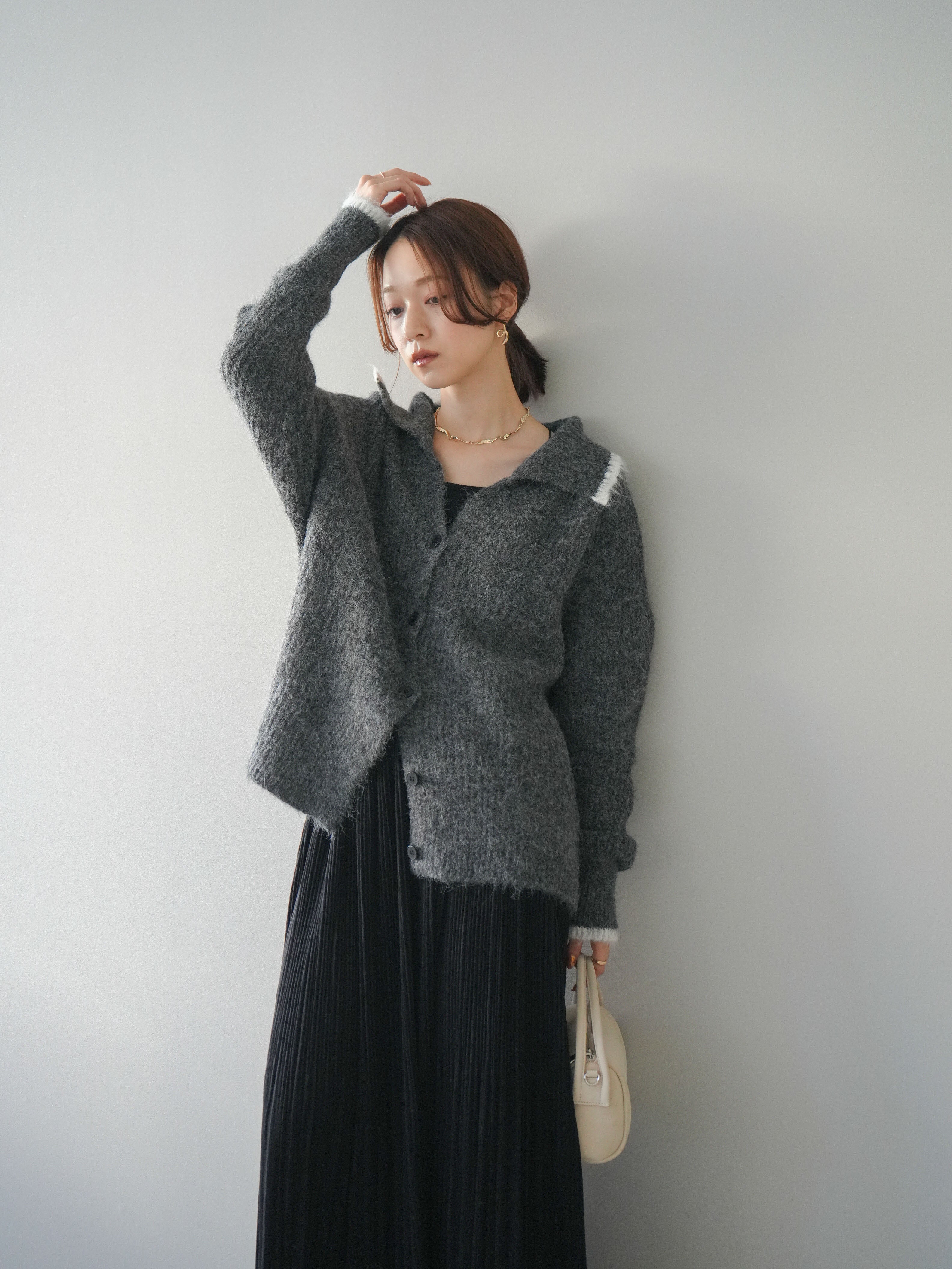 【BALLY】ミックスウール襟付きカーディガン 予約]襟付きバイカラーミックスニットカーディガン/gray – Lumier