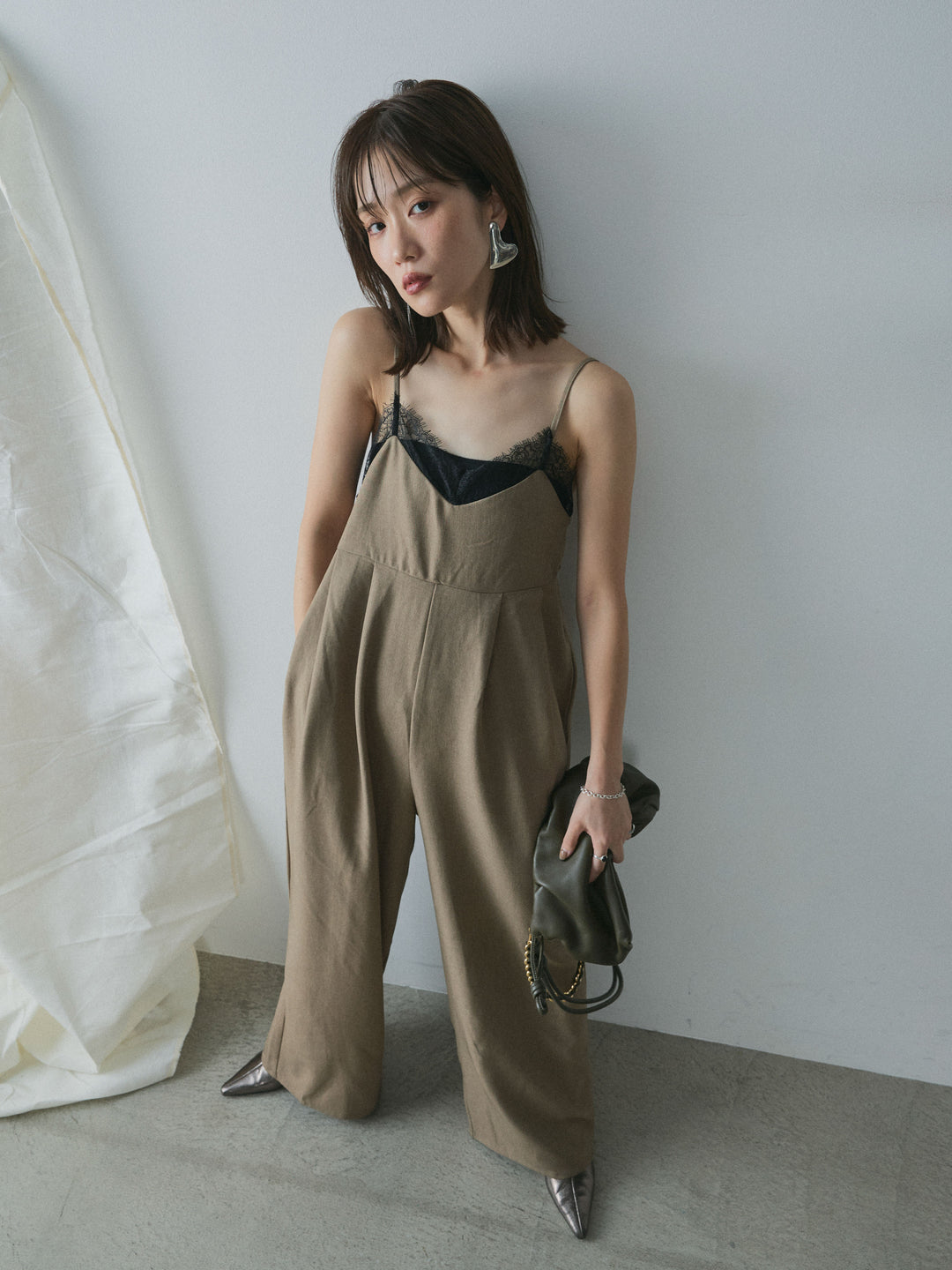 [予約]レースキャミオールインワン/beige