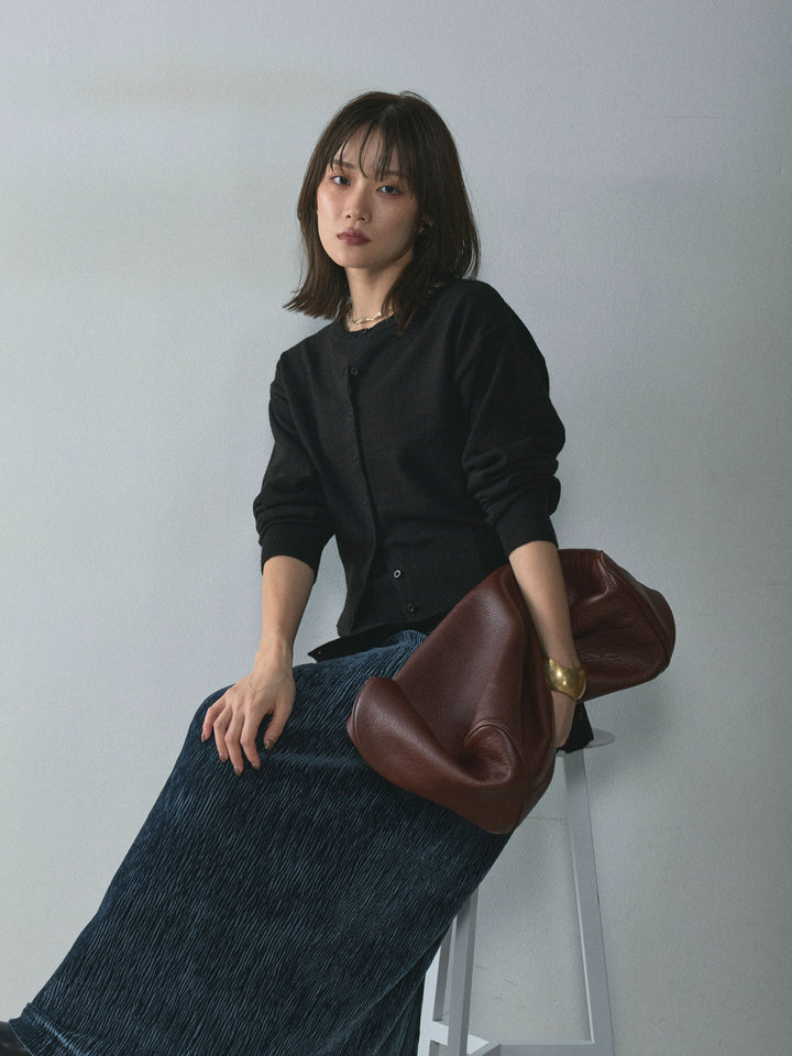 【Allure】[SET]2WAYビスチェアンサンブルカーディガン+プリーツベロアタイトスカート(2set)