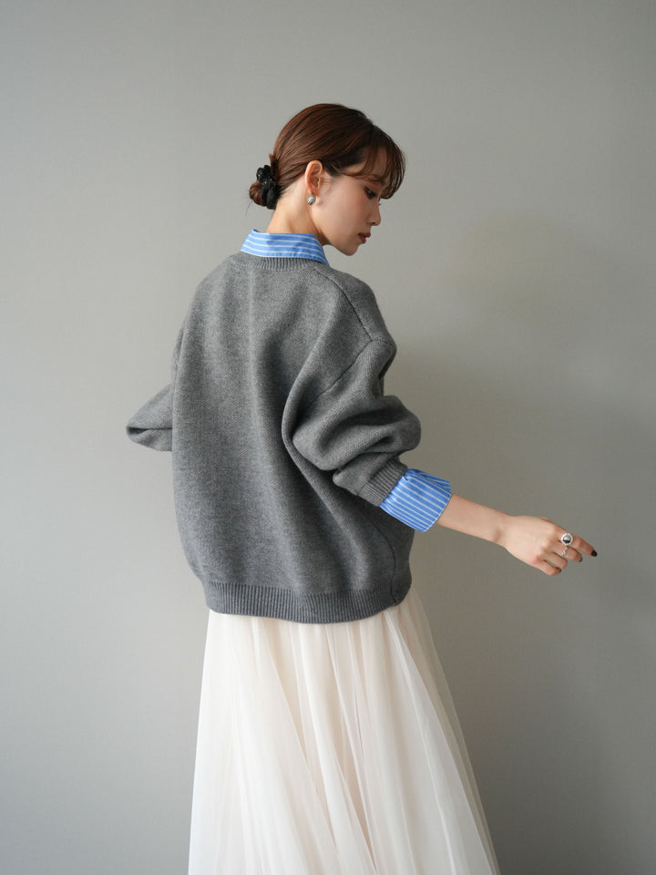 [予約]2WAY襟ニットプルオーバー/gray