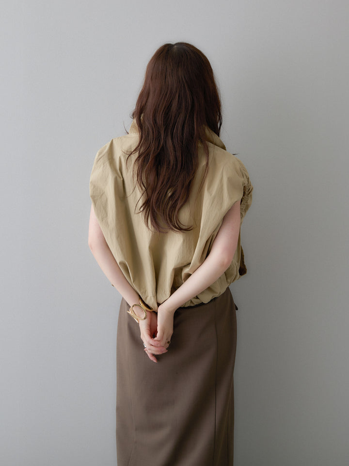 [予約]バルーンギャザーベスト/camel