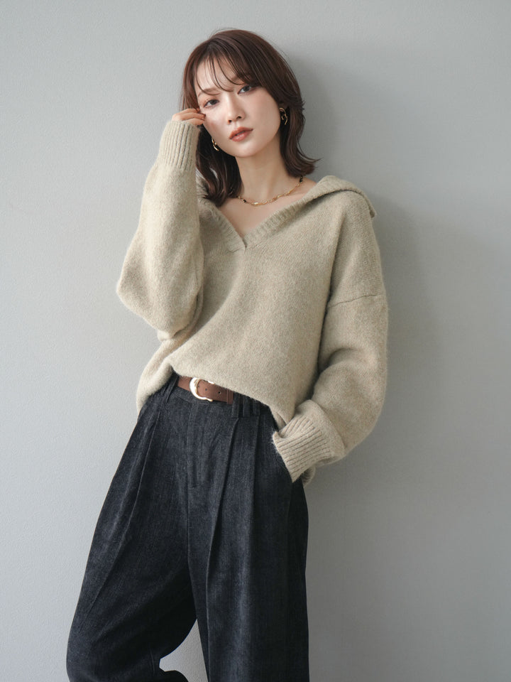 [SET]スキッパーニットプルオーバー+選べるアクセセット(2set)