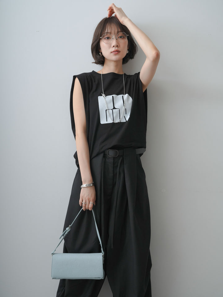 [SET]ヴィンテージロゴドロストTEE+ショルダータックノースリーブオーバーTEE(2set)