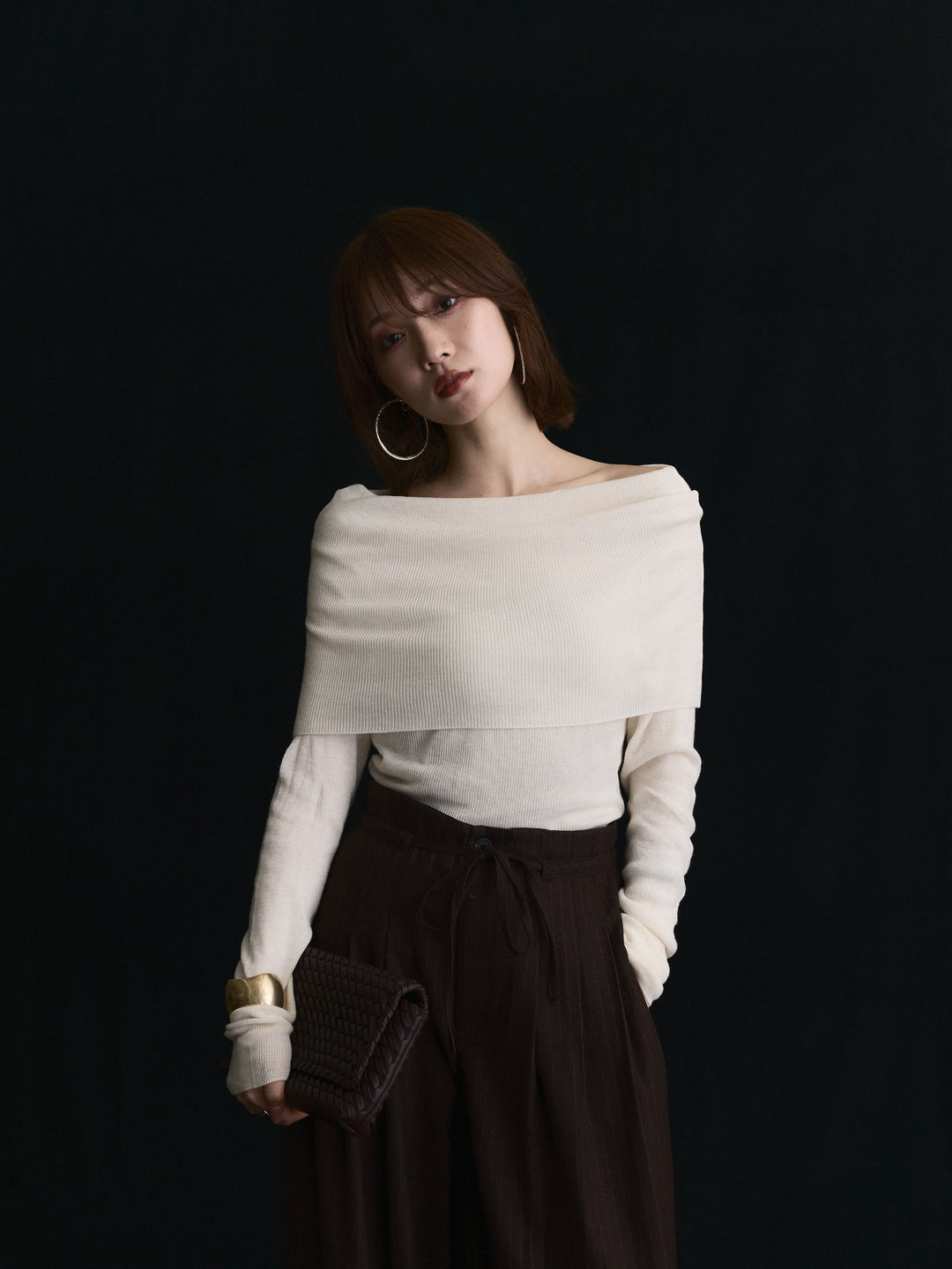 【Allure】[SET]オフショルニットトップス+オフショルニットトップス(2set)