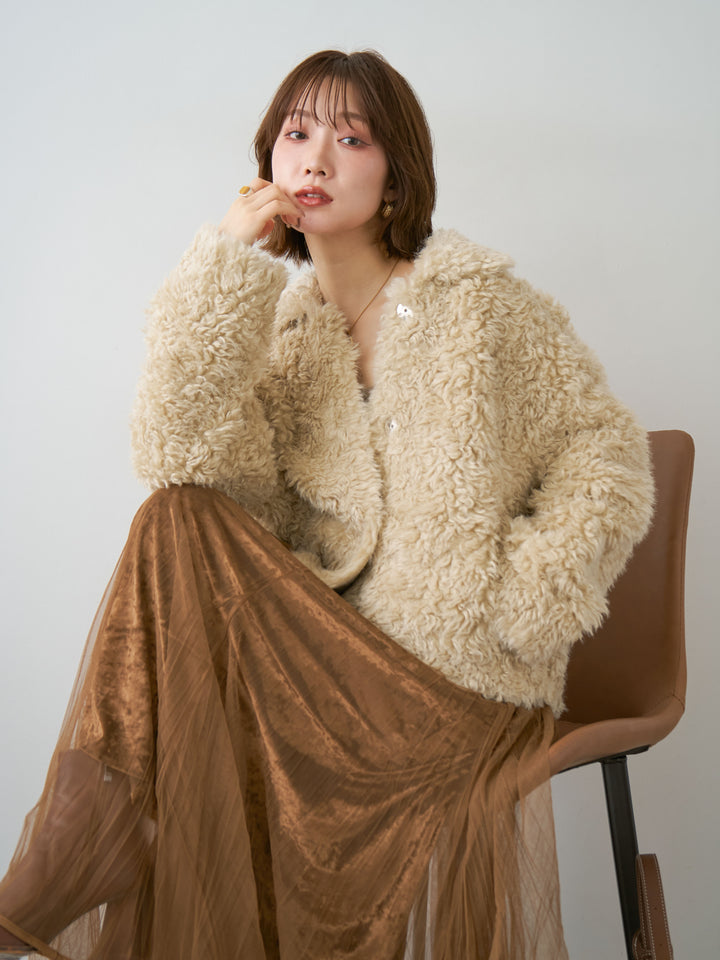 [SET]プードルファーショートジャケット+選べるアクセセット(2set)
