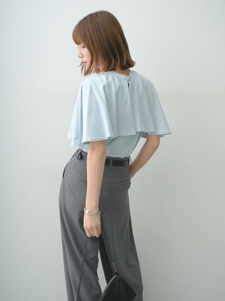 [SET]前後2wayケープTEE+選べるアクセセット(2set)