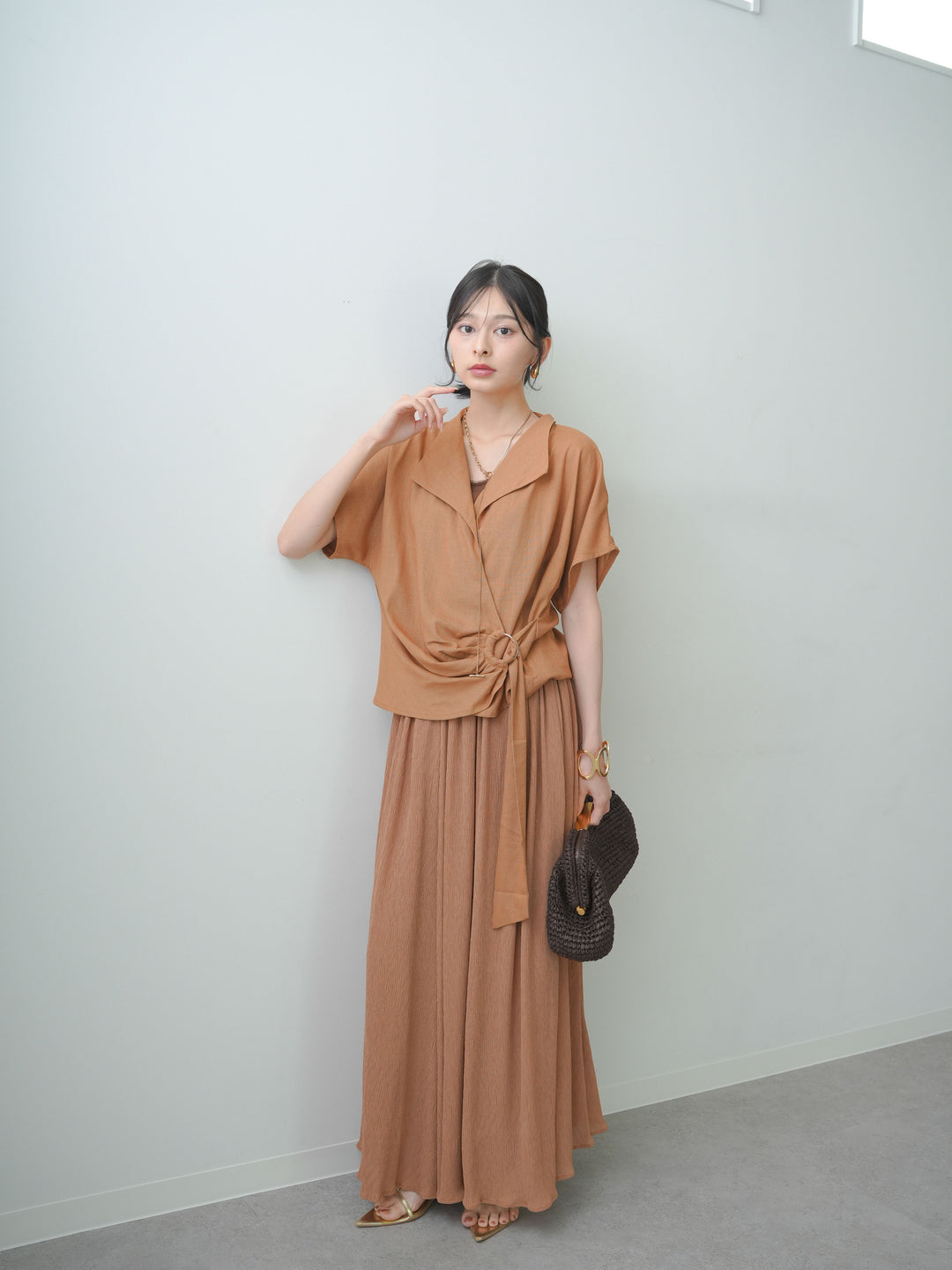 [SET]リングカシュクールブラウス＆フレアスカートSET UP(2SET)+リングカシュクールブラウス＆フレアスカートSET UP(2SET)(2set)