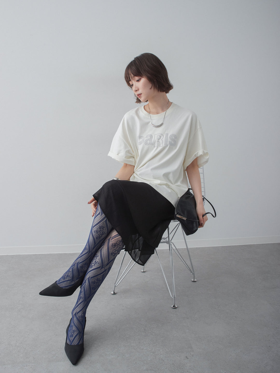 [予約]スタッズロゴTEE/ivory