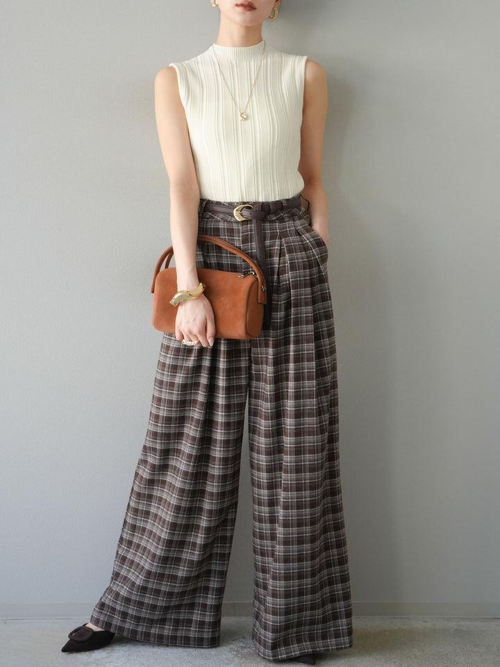 [予約]スリーブレスランダムリブニットトップス/アイボリー