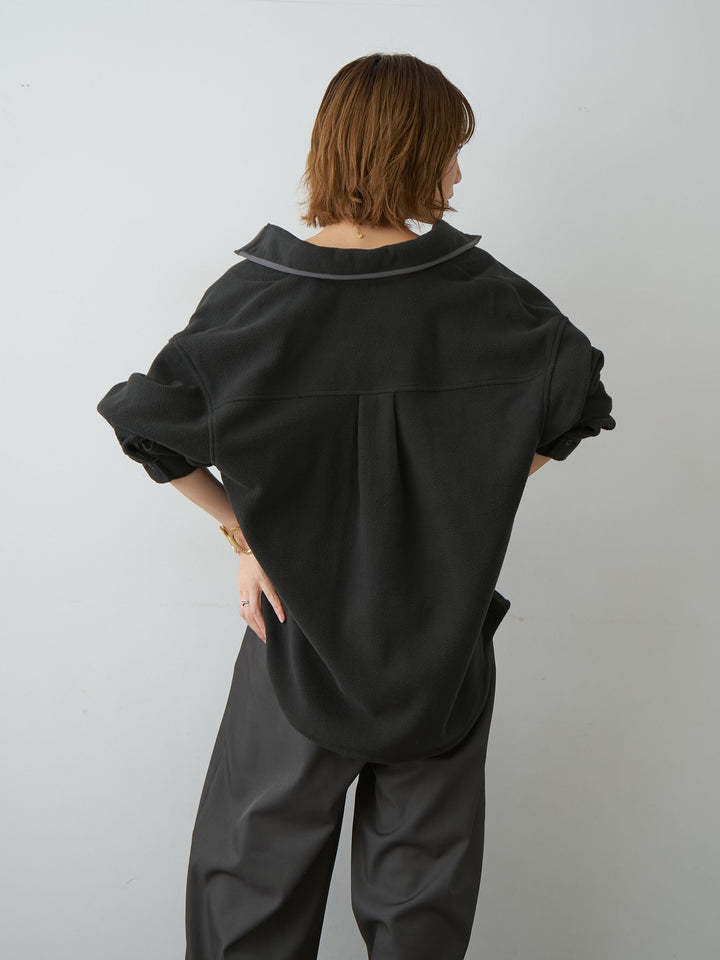 [SET]フリースパイピングシャツ+ツイルタックワイドパンツ(2set)