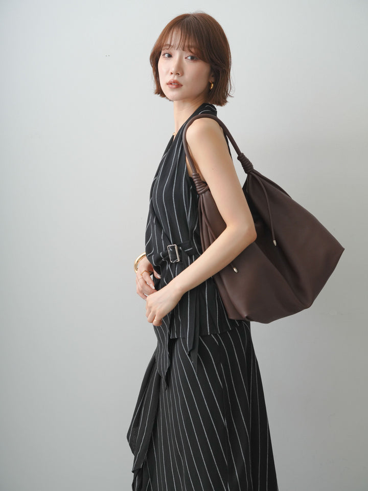 [SET]ストライプカシュクールジレ+選べるアクセセット(2set)