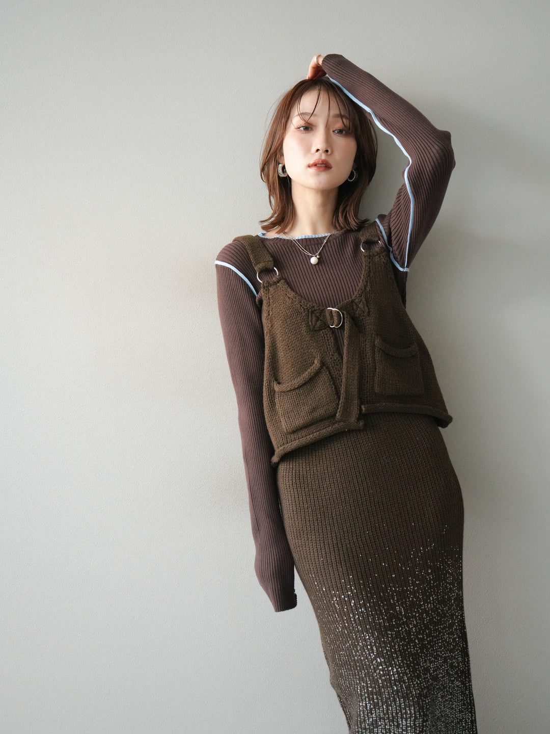 [予約]ニットビスチェ/coffeebrown