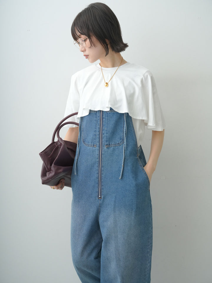 [SET]前後2wayケープTEE+選べるアクセセット(2set)