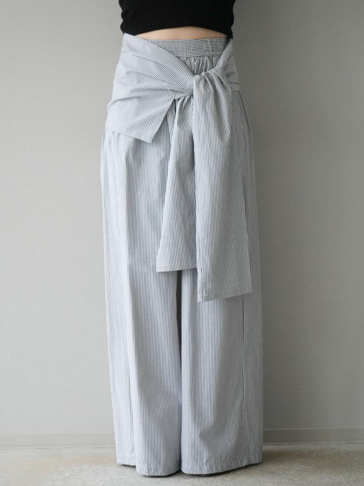 【預購】條紋休閒褲帶皮帶/黑條紋