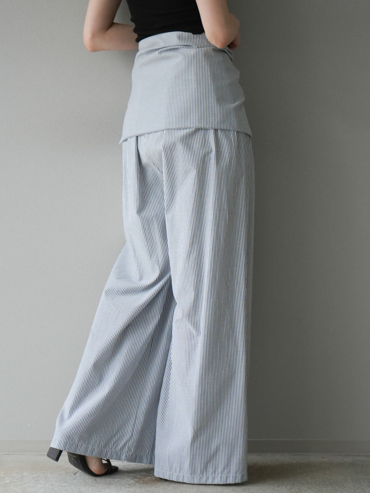 【預購】條紋休閒褲帶皮帶/黑條紋