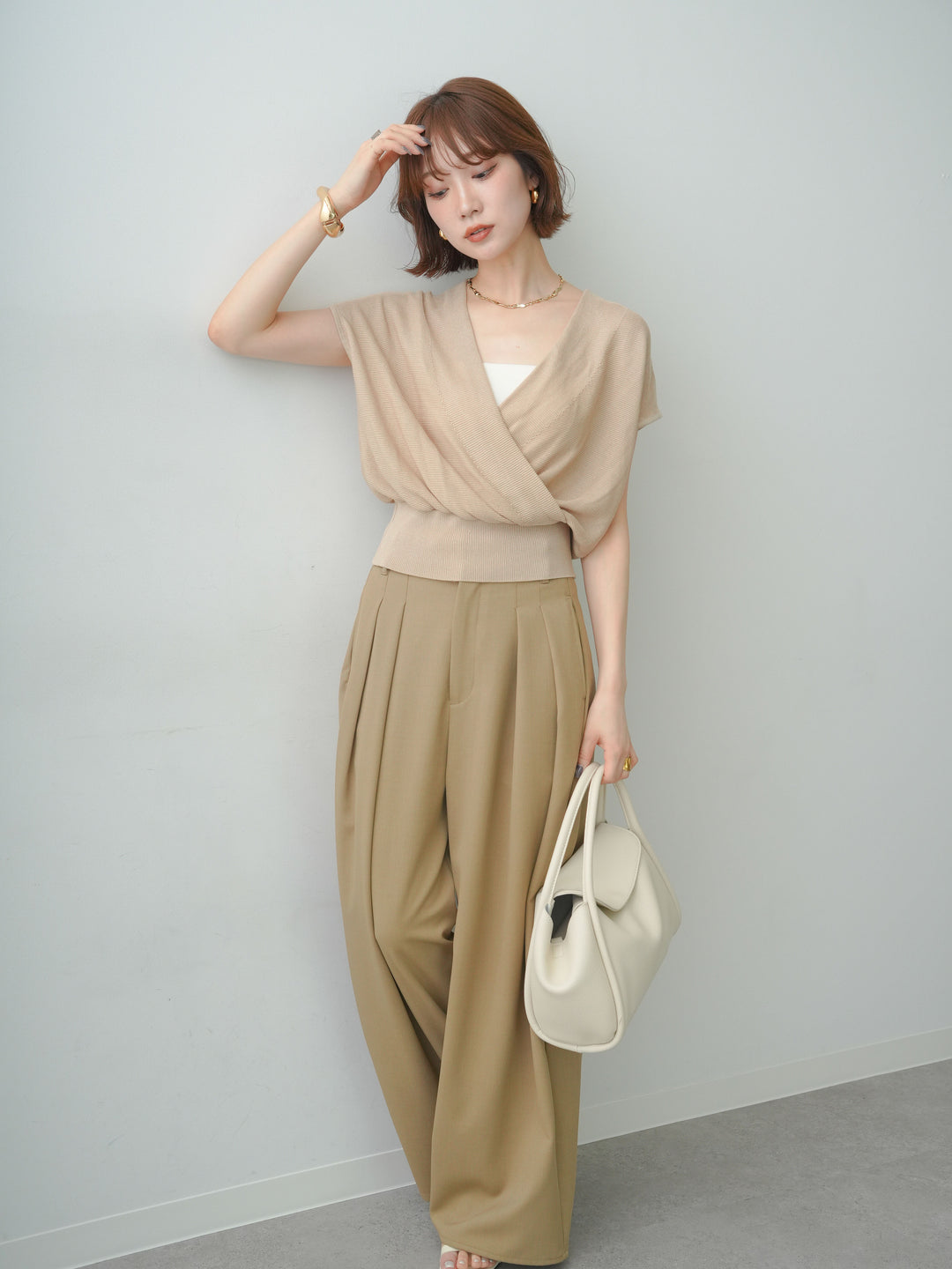 [SET]カシュクールフレンチニットトップス+カシュクールフレンチニットトップス(2set)