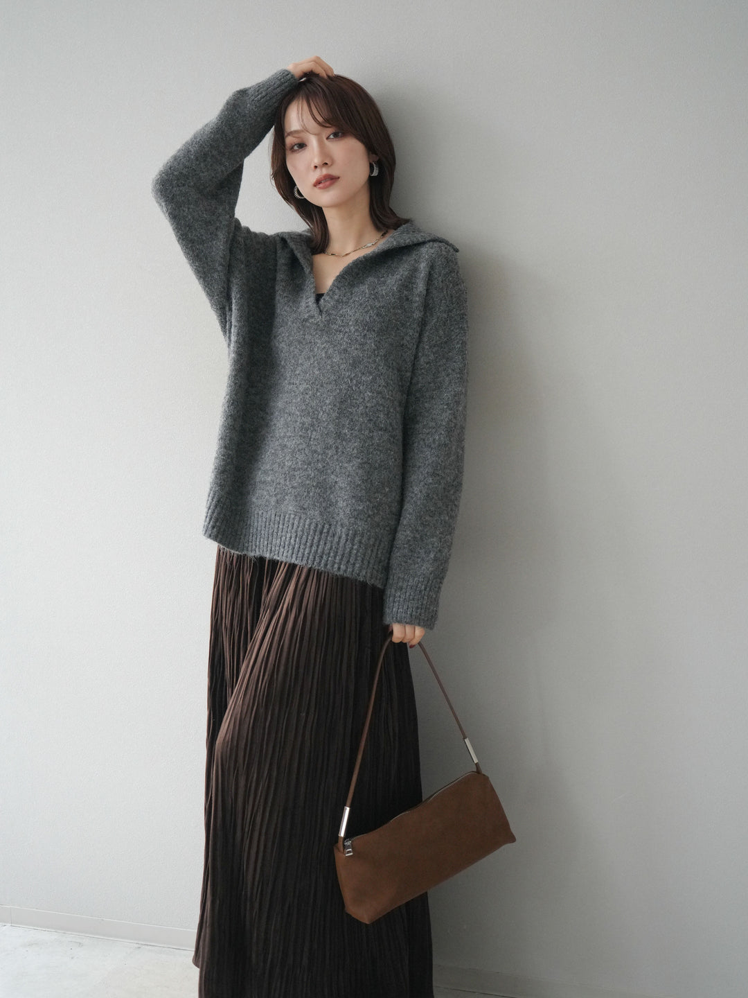 [SET]スキッパーニットプルオーバー+選べるアクセセット(2set)