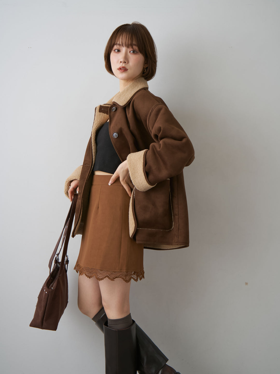 [SET]スエード×ボアムートンリバーシブルジャケット+スエード×ボアムートンリバーシブルジャケット(2set)