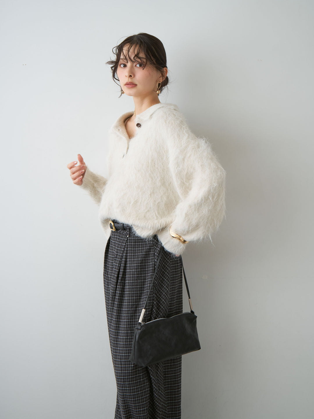 [予約]ヘンリーシャギーニットトップス/oatmeal