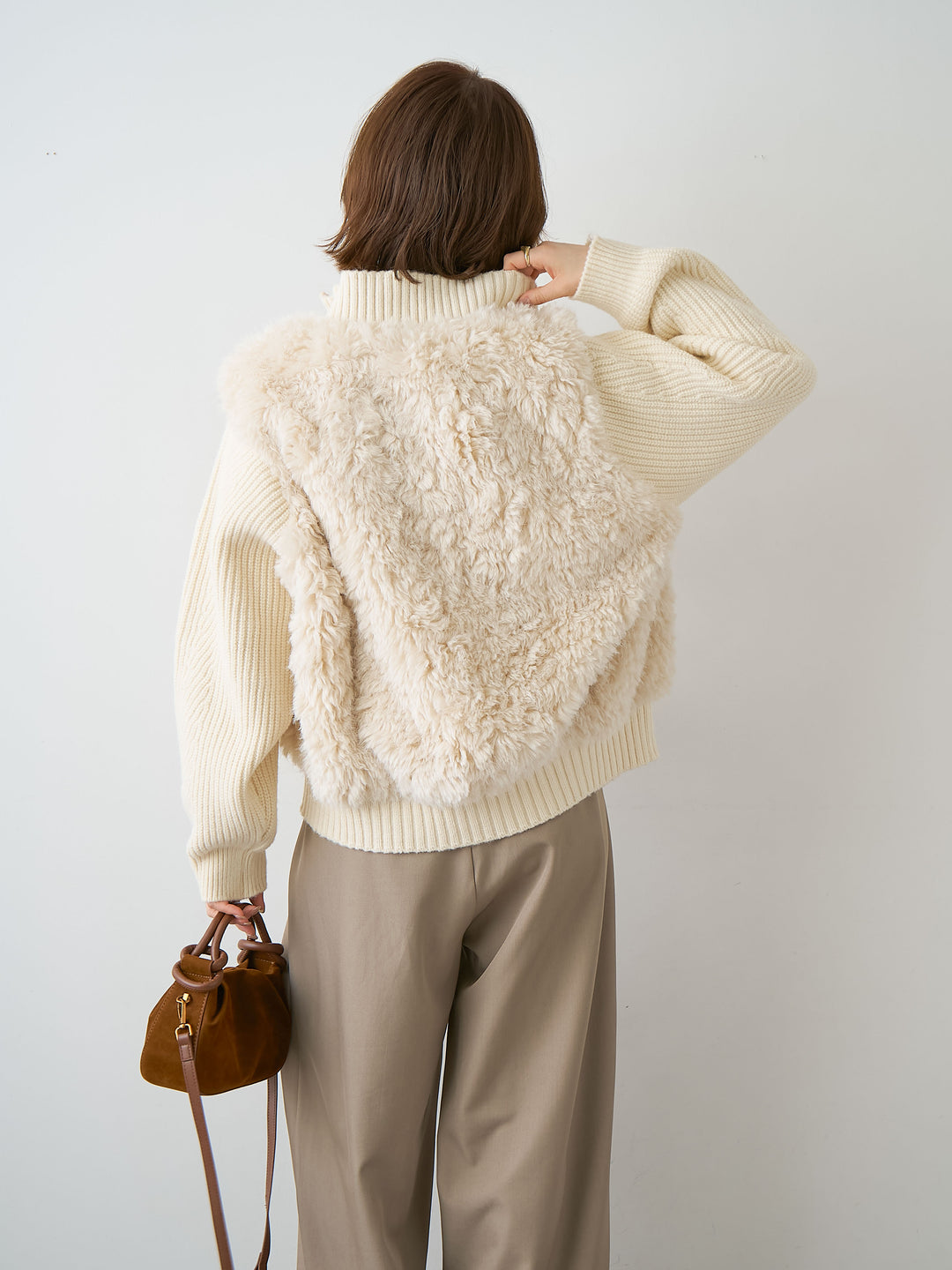 [SET]ファーコンビニットブルゾン+ファーコンビニットブルゾン(2set)