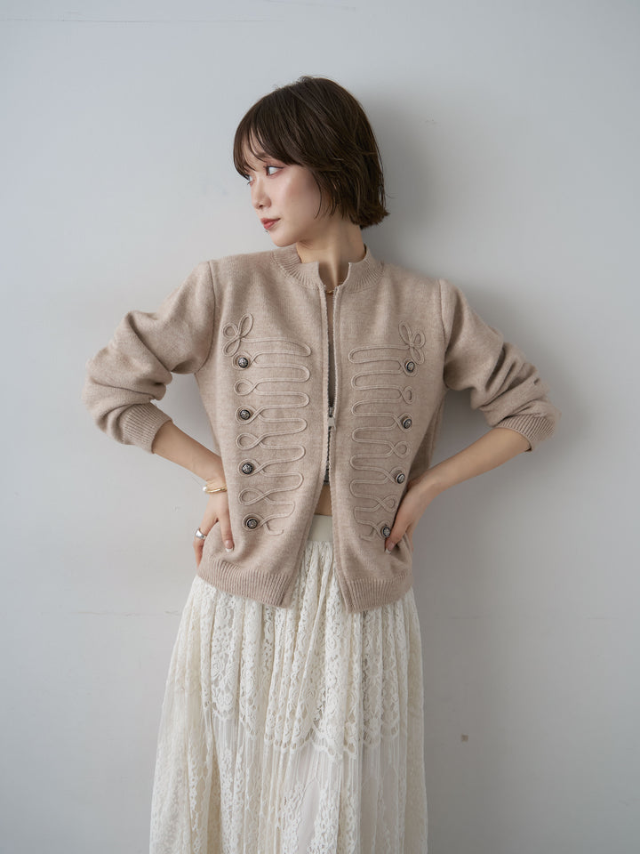 [予約]ナポレオンWジップニットカーディガン/beige