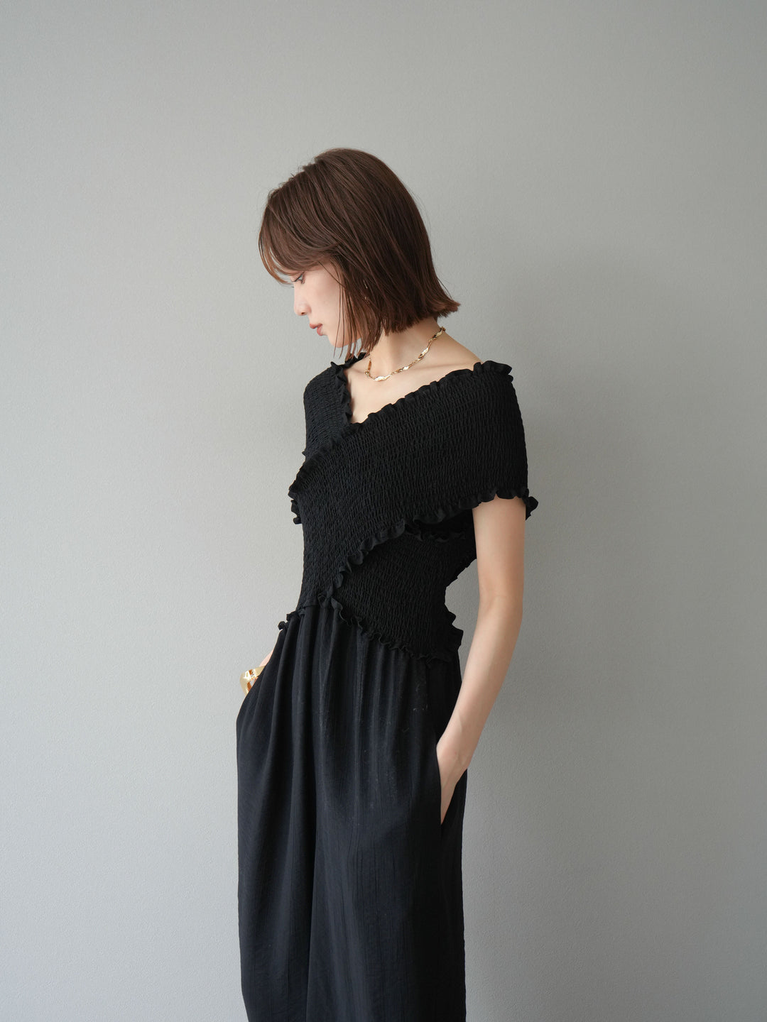 [SET]シャーリングクロスサロペット+シャーリングクロスサロペット(2set)