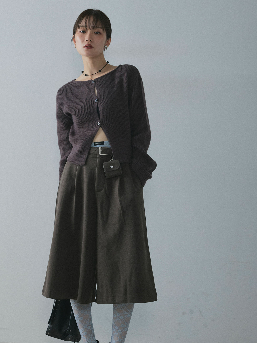 【Allure】[SET]デザインショートニットカーディガン+デザインショートニットカーディガン(2set)