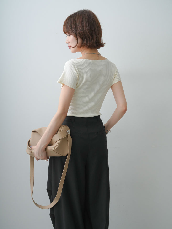 [予約]ランダムメローリブニットトップス/offwhite