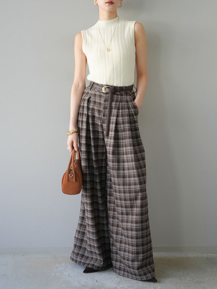 [予約]スリーブレスランダムリブニットトップス/アイボリー