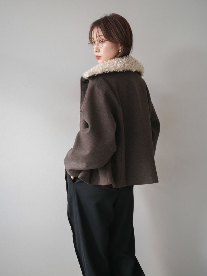 [予約]ロービングボアえりブルゾン/brown