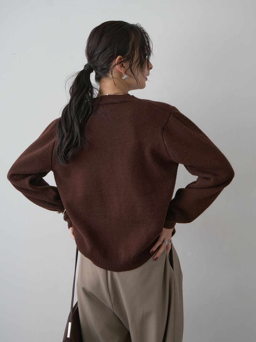 [予約]ナポレオンWジップニットカーディガン/brown